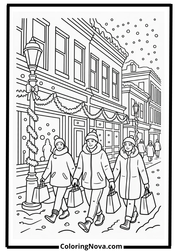 December City Street Coloring Pages