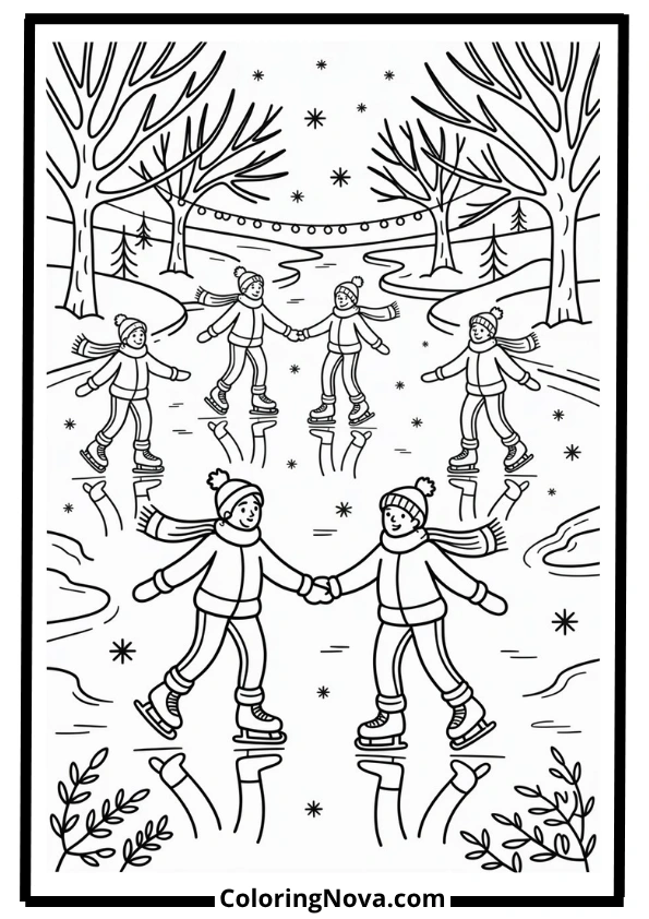 December Ice Skating Rink Coloring Pages