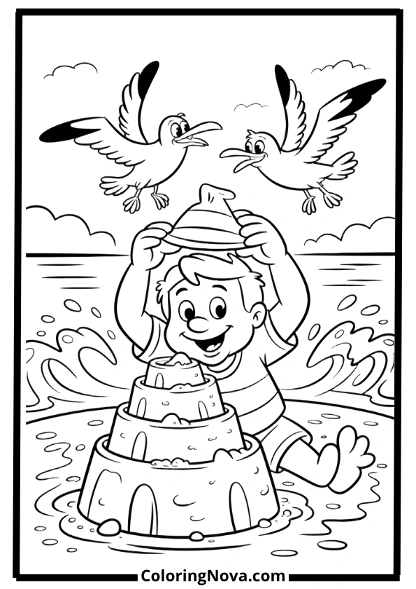 Donald Duck’s Seaside Adventure Coloring Pages