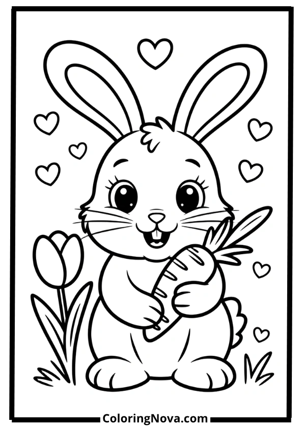 Easy Bunny Coloring Pages