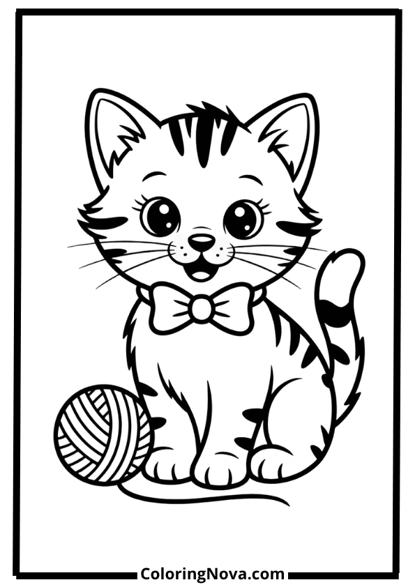 Easy Cat Coloring Pages