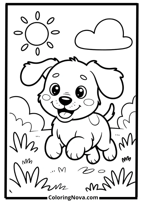 Easy Dog Coloring Pages