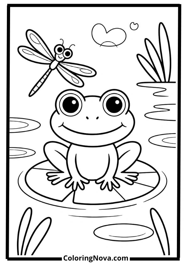Easy Frog Coloring Pages