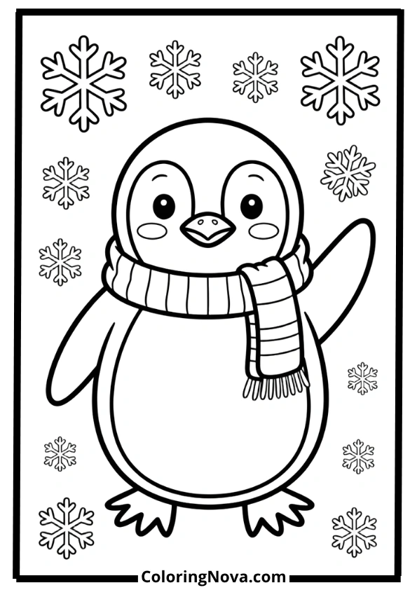 Easy Penguin Coloring Pages