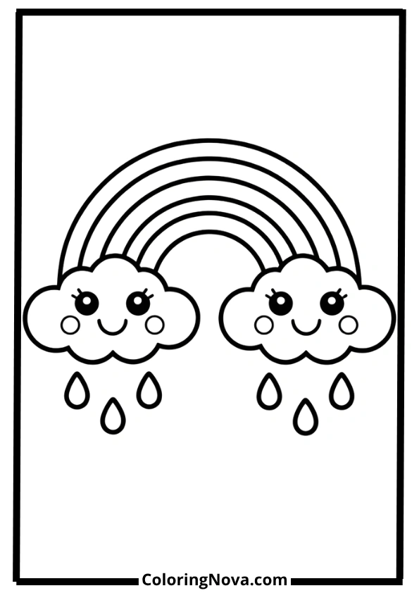 Easy Rainbow Coloring Pages