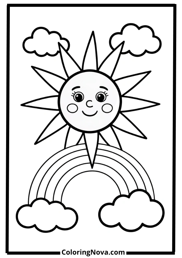 Easy Sunshine Coloring Pages