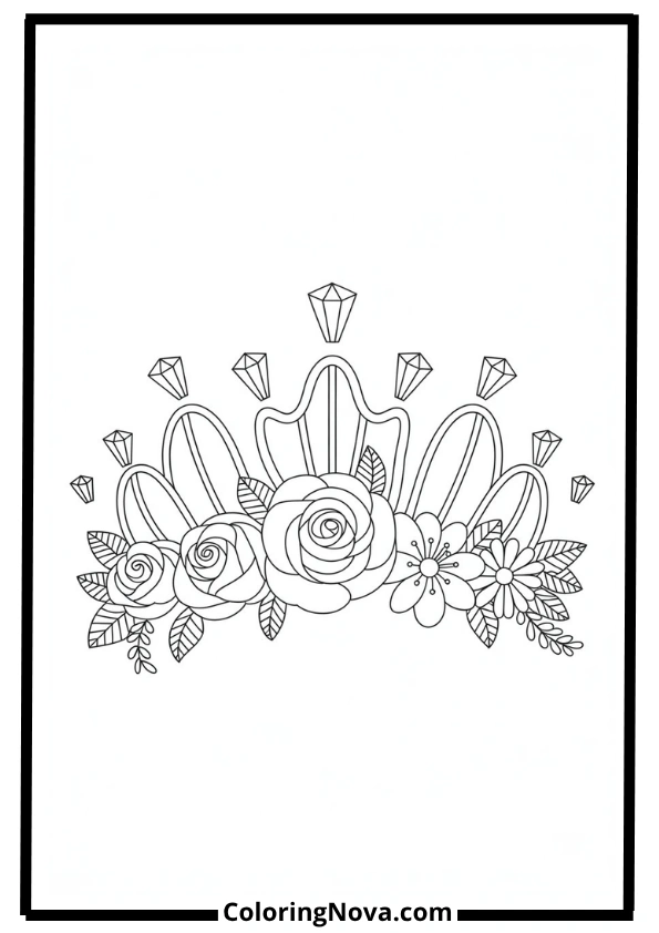 Floral Crown Coloring Pages