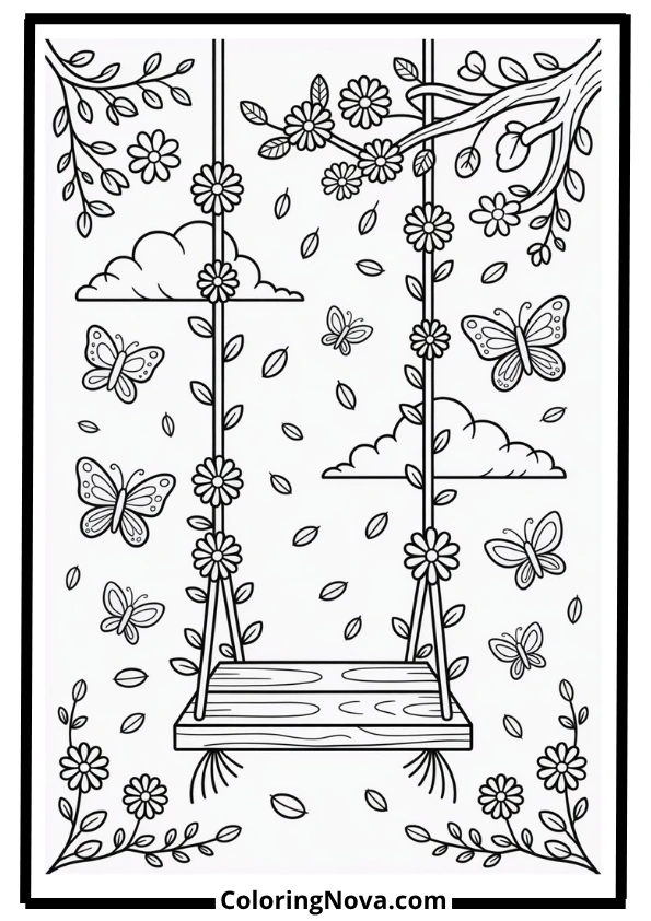 Flower Swing Coloring Pages