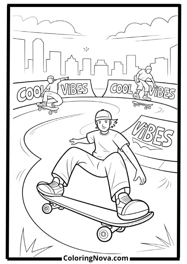 Graffiti Skate Park Coloring Pages