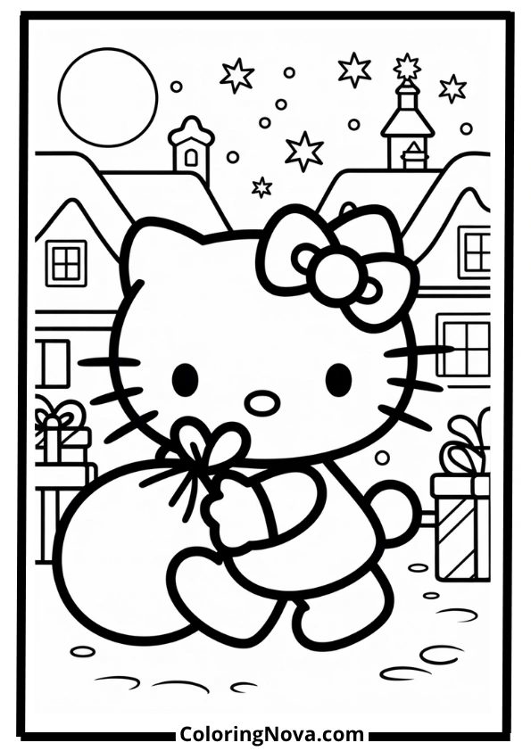 Hello Kitty Delivering Gifts