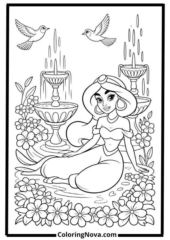 Jasmine’s Royal Garden Coloring Pages