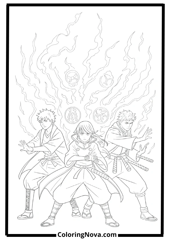 Jujutsu Kaisen Cursed Energy Anime Coloring Pages