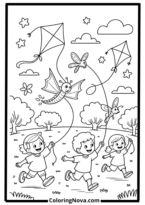 Kite Festival Coloring Pages