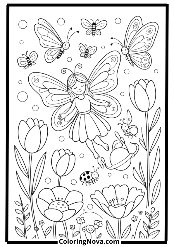 Magic Rainbow Garden Coloring Pages