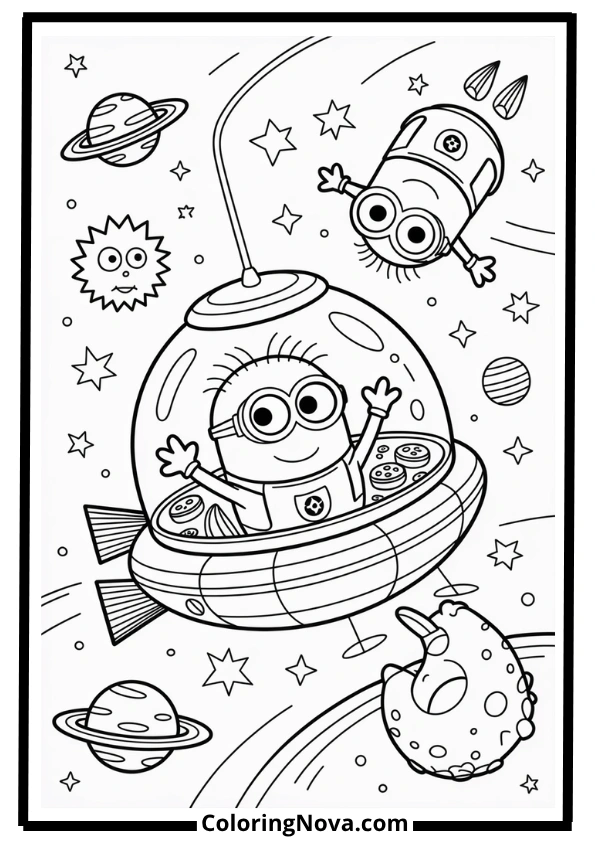 Minions Space Adventure Coloring Pages