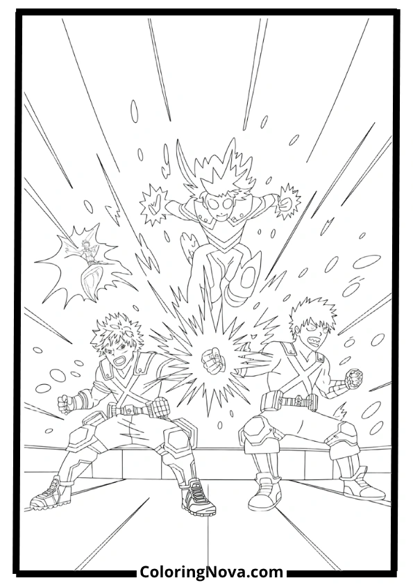 My Hero Academia Training Day Anime Coloring Pages