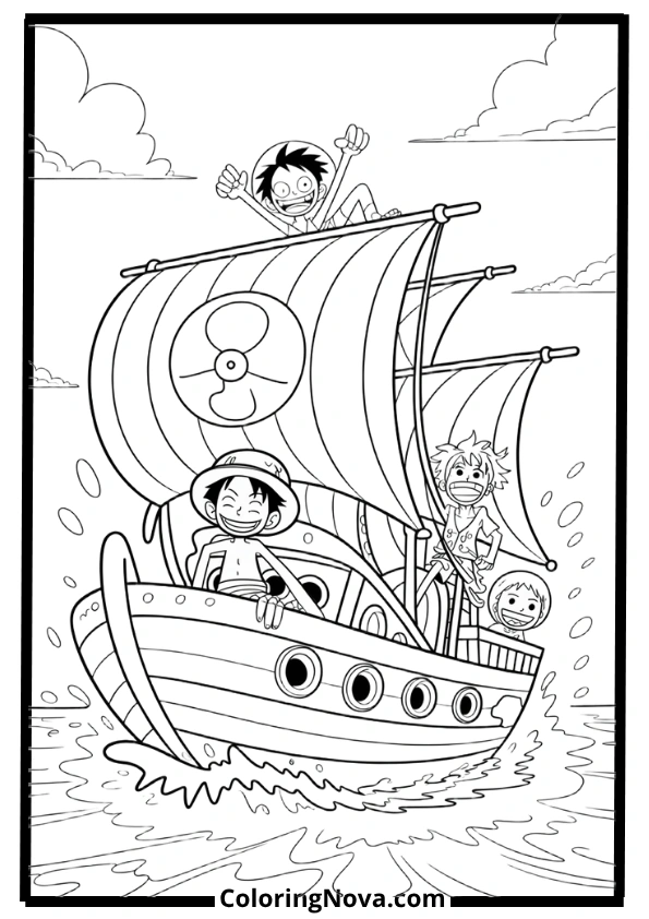 One Piece Pirate Adventure Anime Coloring Pages
