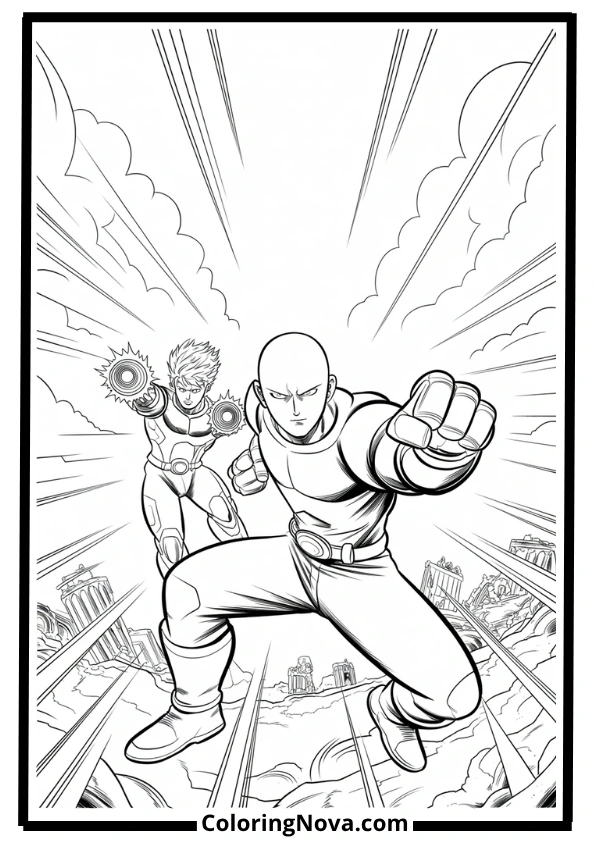 One Punch Man Hero Blast Coloring Pages