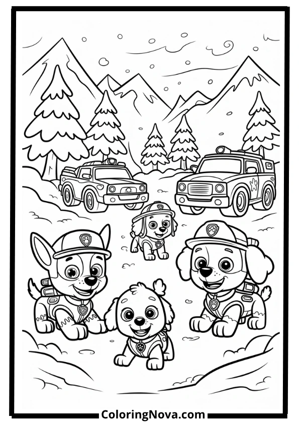Paw Patrol Snowy Rescue Coloring Pages