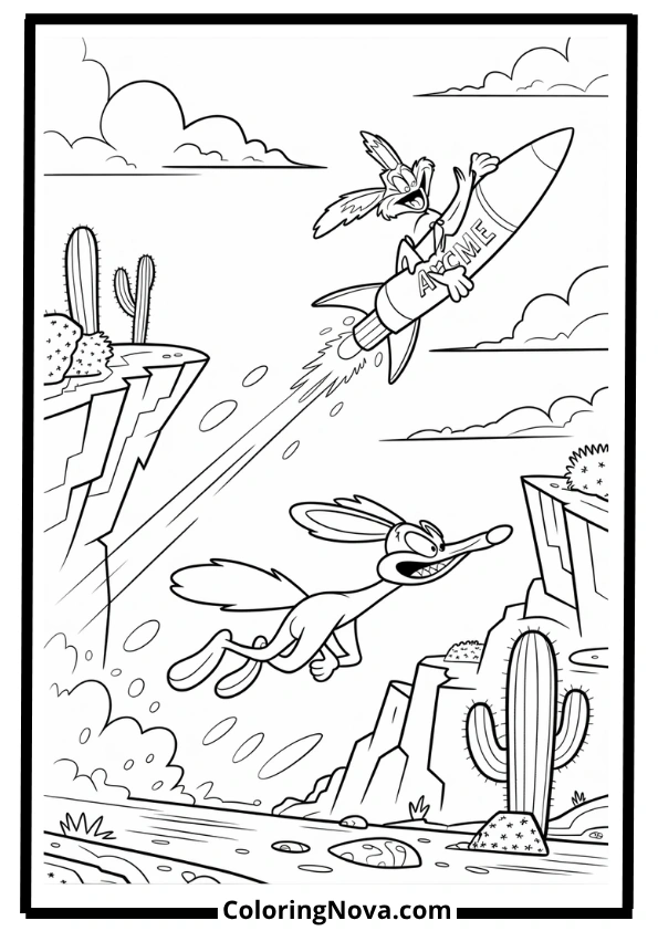 Road Runner’s Desert Dash Coloring Pages