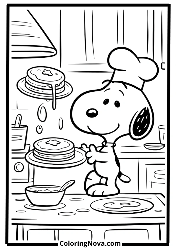 Snoopy Chef Coloring Pages