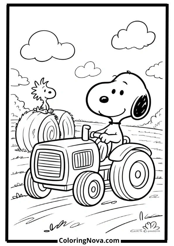 Snoopy Farmer Coloring Pages