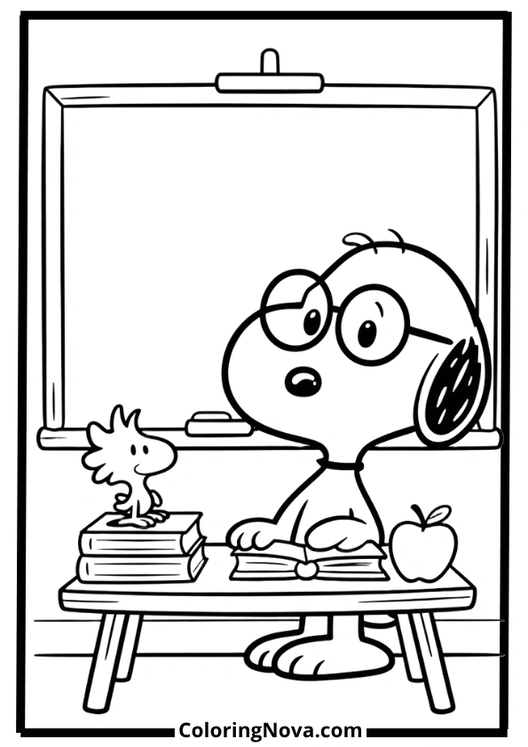 Snoopy School Day Coloring Pages
