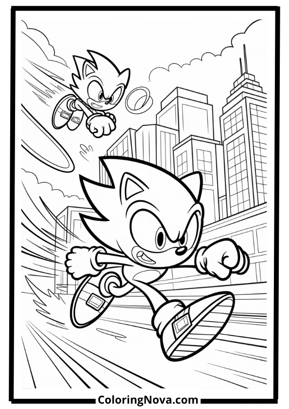 Sonic City Sprint Coloring Pages