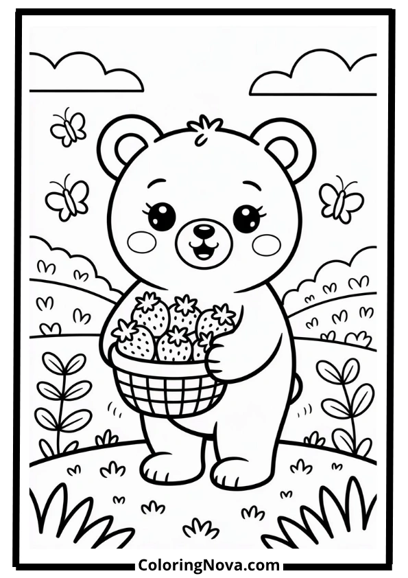Strawberry Picking – Bobbie Goods Coloring Pages
