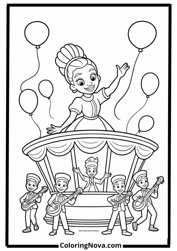 Tiana’s New Orleans Parade Coloring Page