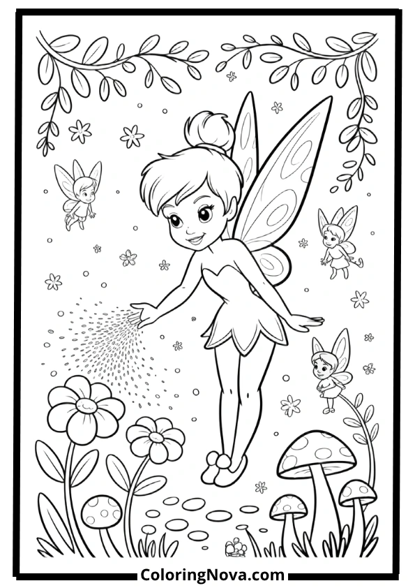 Tinker Bell’s Enchanted Garden Coloring Pages
