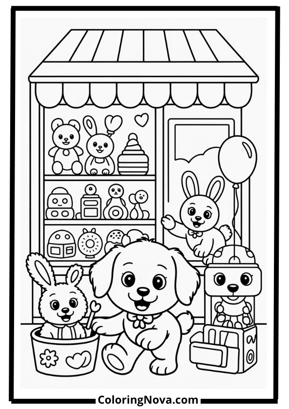 Toy Shop Visit – Bobbie Goods Coloring Pages