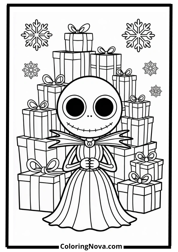 Zero Guarding Gift Boxes Coloring Page