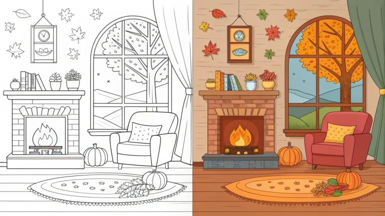 autumn coloring pages