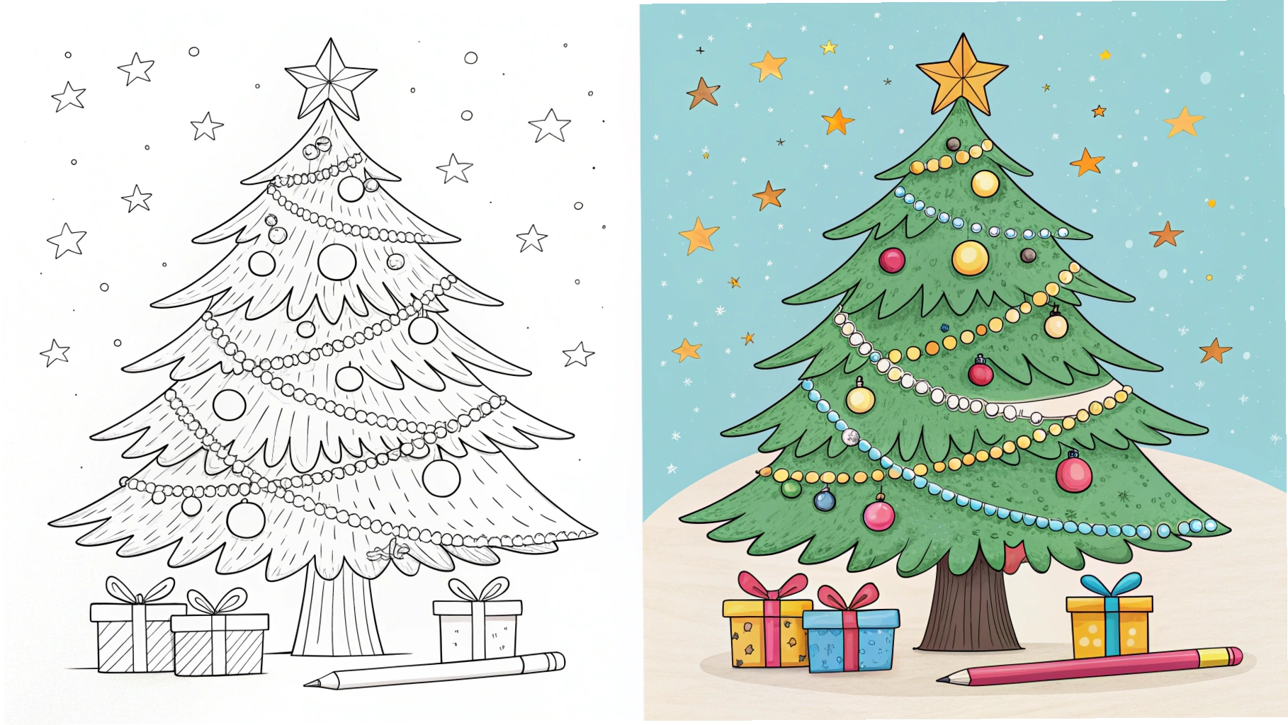 christmas tree coloring pages