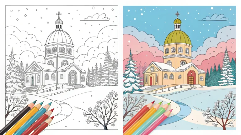 DECEMBER COLORING PAGES