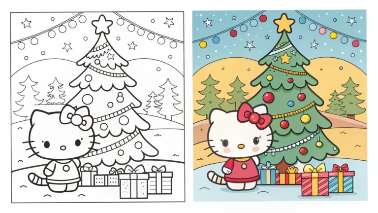 HELLO KITTY CHRISTMAS COLORING PAGES