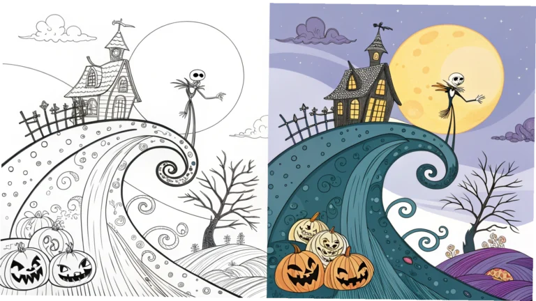 nightmare before christmas coloring pages