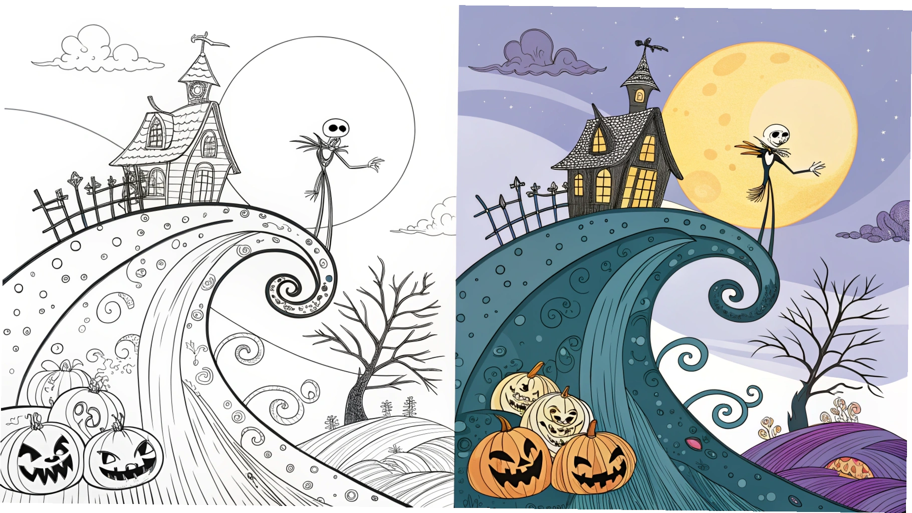 nightmare before christmas coloring pages