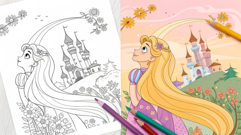 TANGLED COLORING PAGES