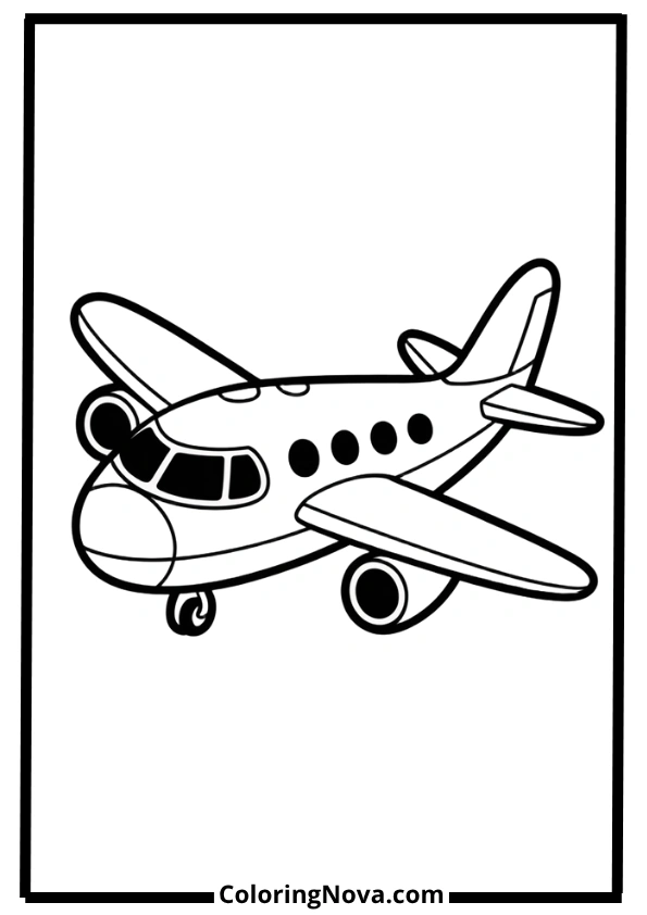 Simple Airplane Coloring Page
