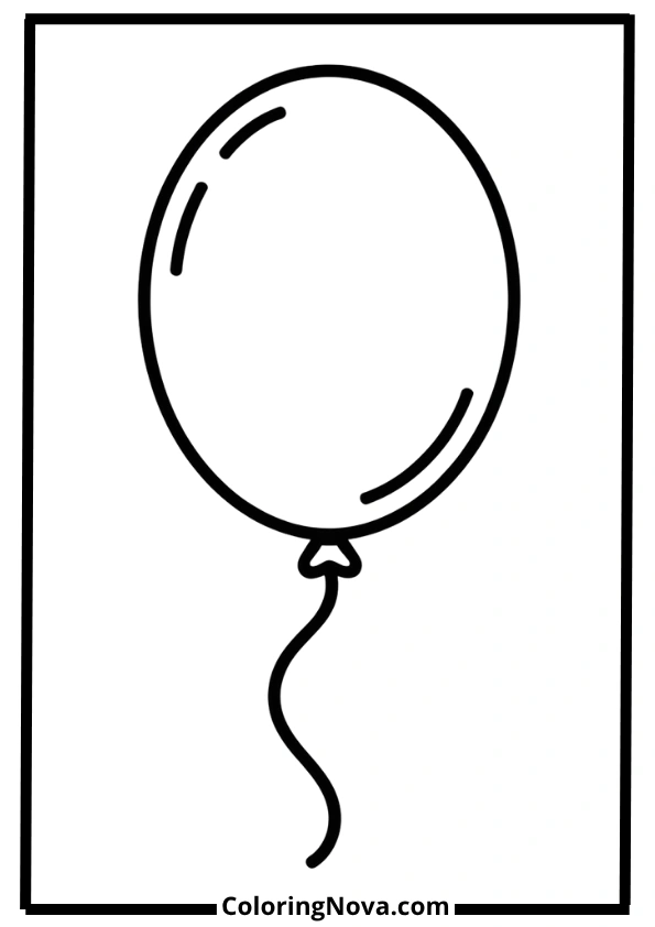 Simple Balloon Coloring Page