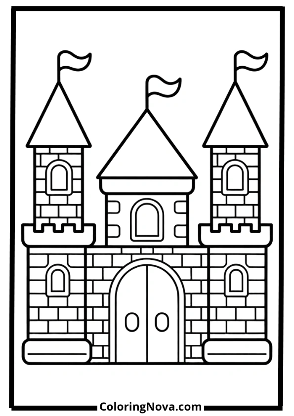 Simple Castle Coloring Page