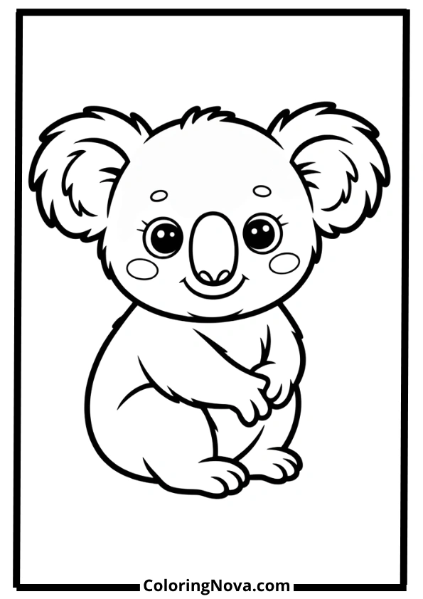 Simple Koala Coloring Page