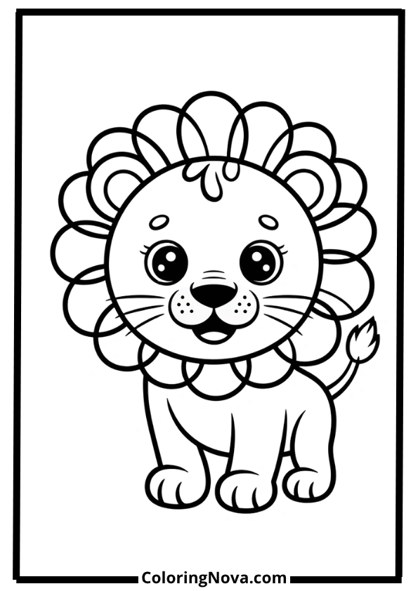 Simple Lion Coloring Page