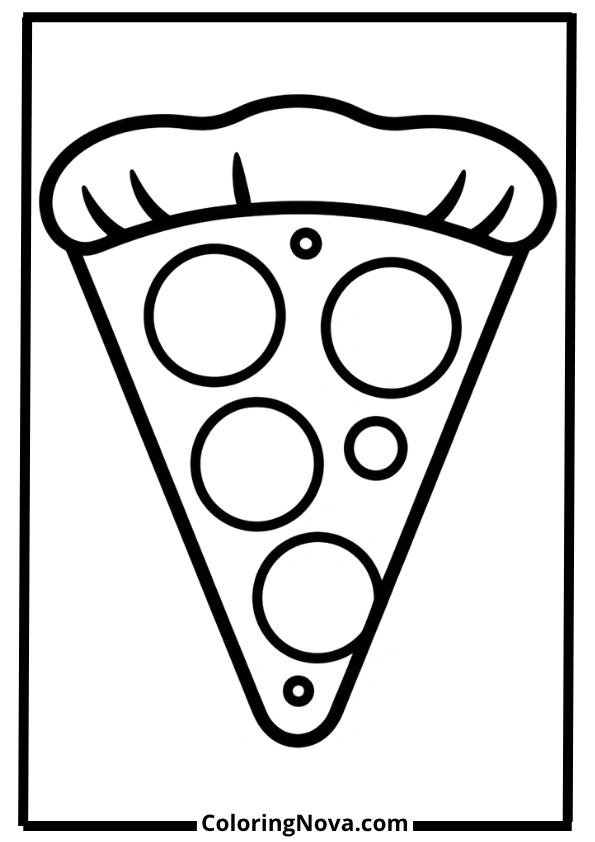 Simple Pizza Slice Coloring Page