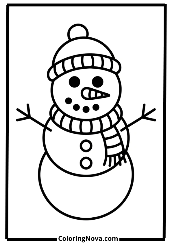 Simple Snowman Coloring Page