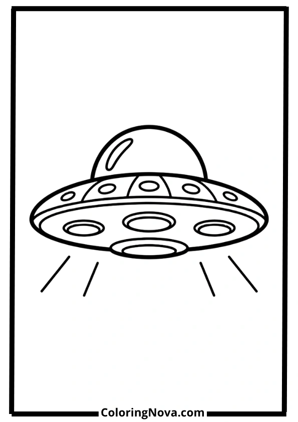 Simple Spaceship UFO Coloring Page