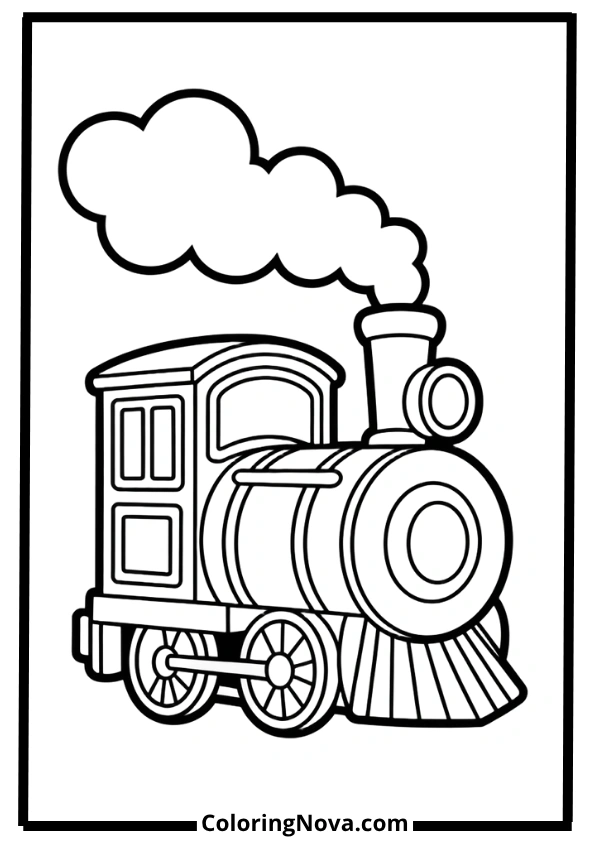 Simple Train Coloring Page