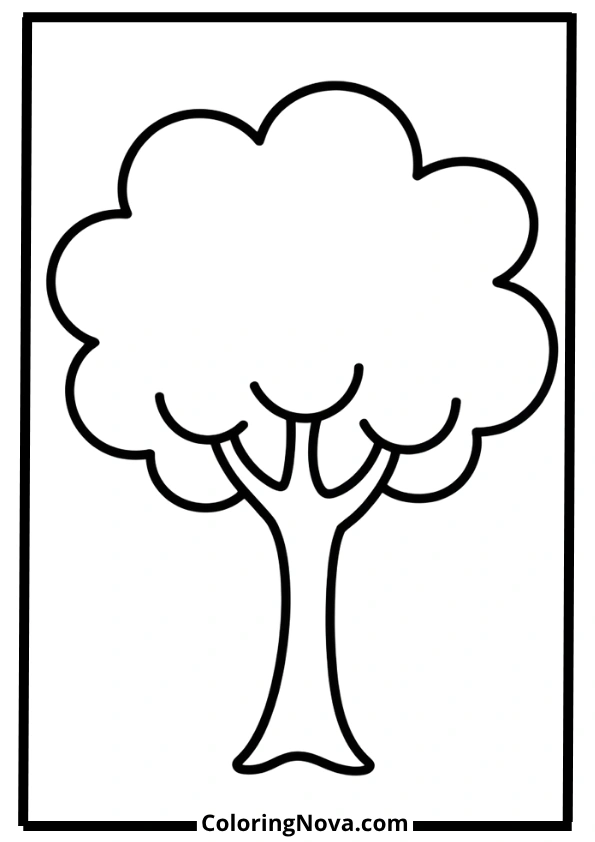 Simple Tree Coloring Page